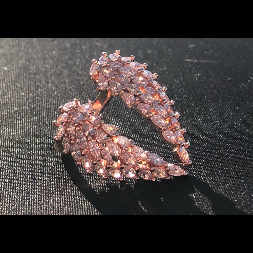 New Adjustable Rose Gold CZ White Topaz